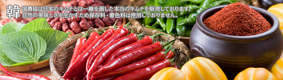 韓国農協は日本のキムチとは一線を画した本当のキムチを販売しております。自然の美味しさを生かすため保存料・着色料は使用しておりません。